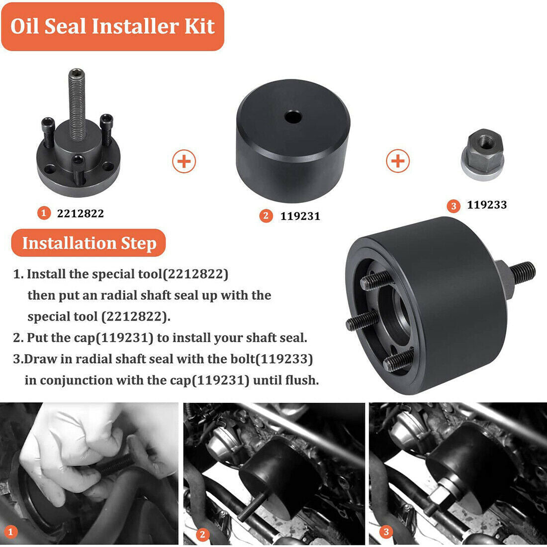 For BMWN20/26 Engines 2241 Front Crankshaft Seal Installer Removal Tool 110371