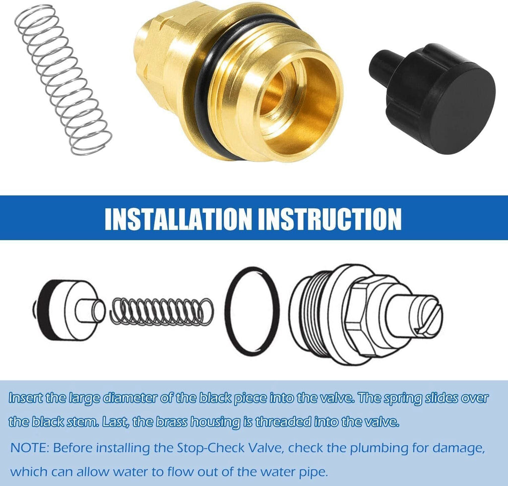 1423 Balancing Spool 132343 & 12318 Stop-Check Valve Kit for Moen Tub and Shower