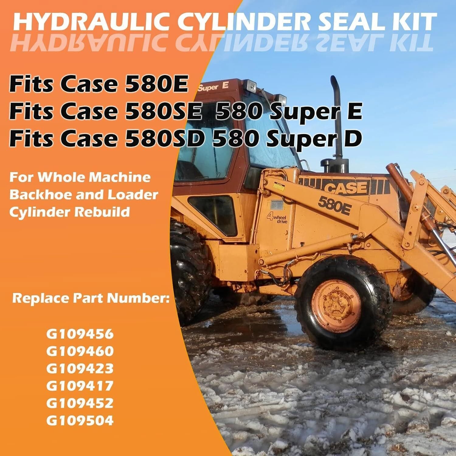 Whole Machine Hydraulic Cylinder Kit for Case 580C (580CKC) G109456 Seal Kit 580