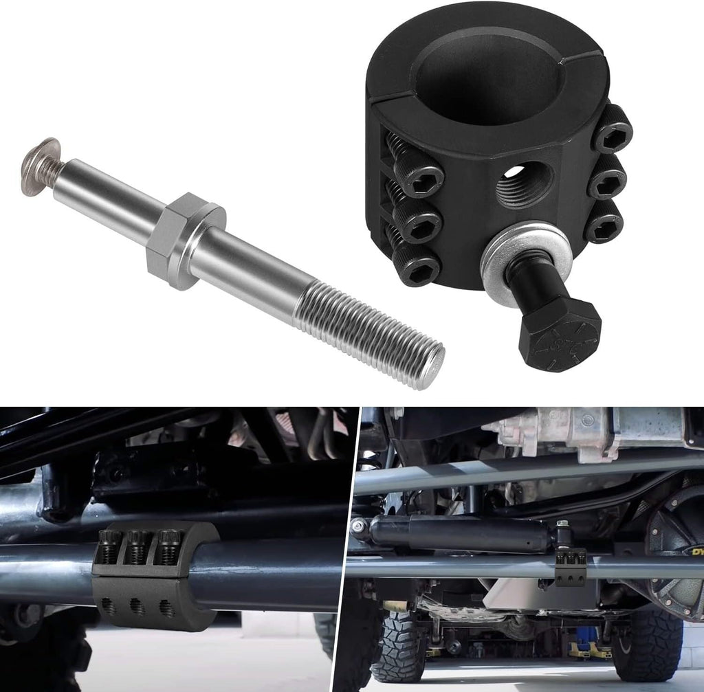 Steering Stabilizer Tie Rod Clamp Stud 1-1/2" OD Tube for Jeep Wrangler JL JT JK