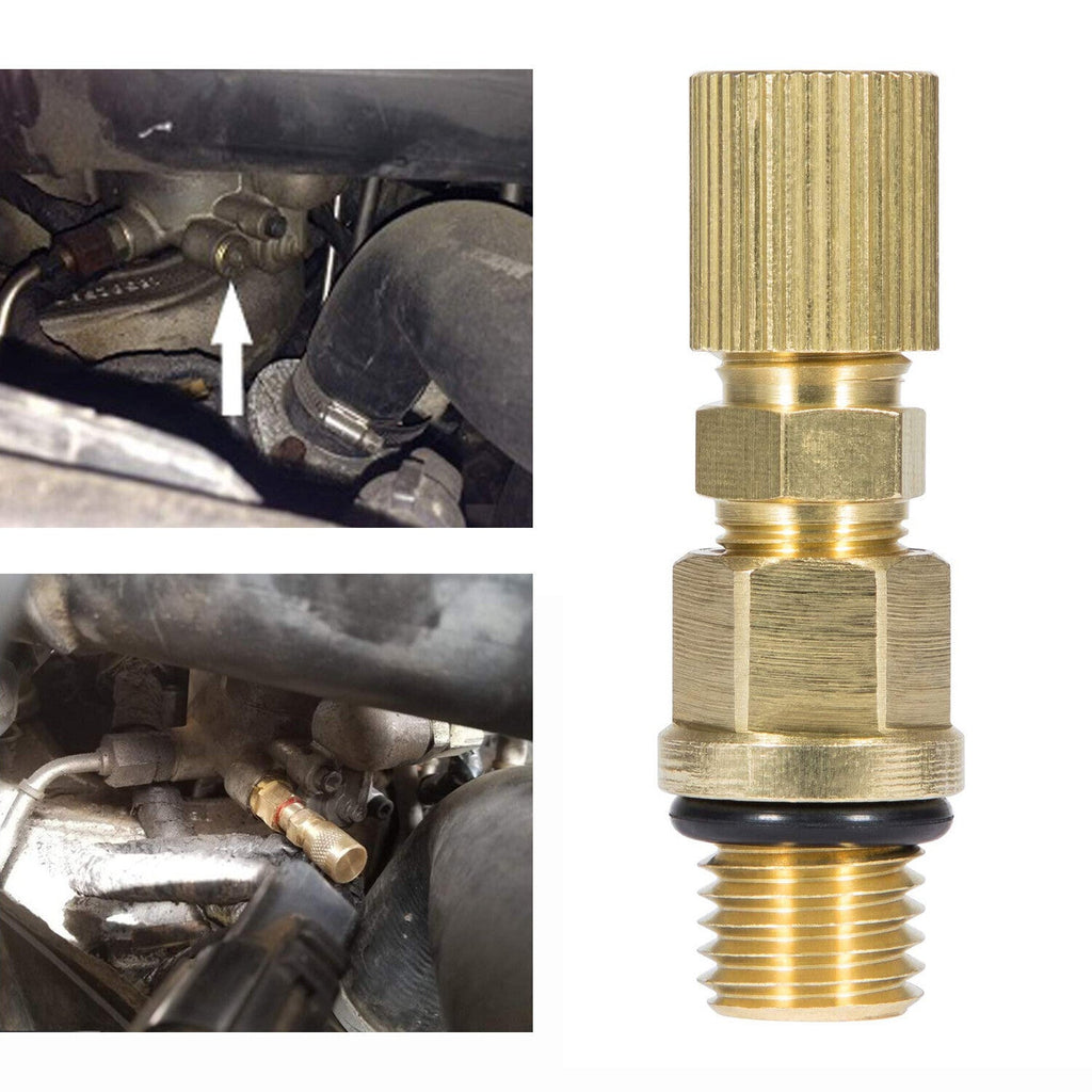 6.0L Ford Powerstroke Diesel Fuel Pressure Test Port & Adapter w/ Schrader Valve