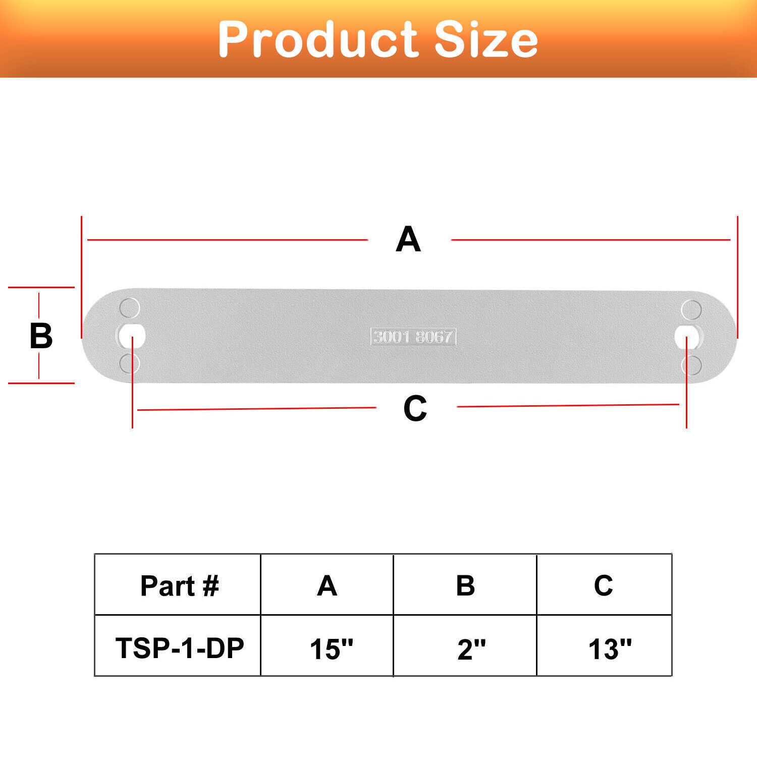 TSP-1 Marine Transom Support Plate & TSP-2DP Support Plate 12" x 2" & 15" X 2"