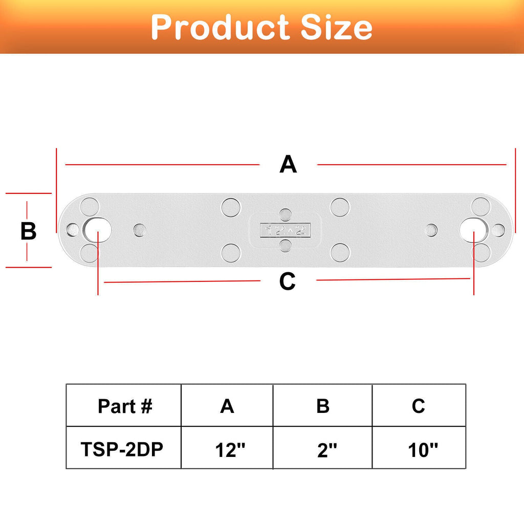 TSP-1 Marine Transom Support Plate & TSP-2DP Support Plate 12" x 2" & 15" X 2"