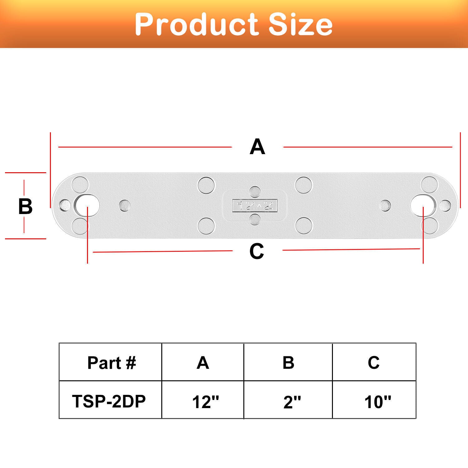 TSP-1 Marine Transom Support Plate & TSP-2DP Support Plate 12" x 2" & 15" X 2"