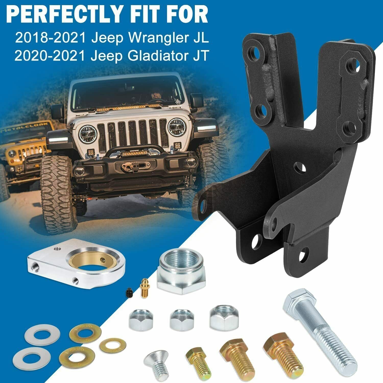 Front Track Bar Sector Shaft Brace 20-22 for Jeep Gladiator JT 18-22 Wrangler JL
