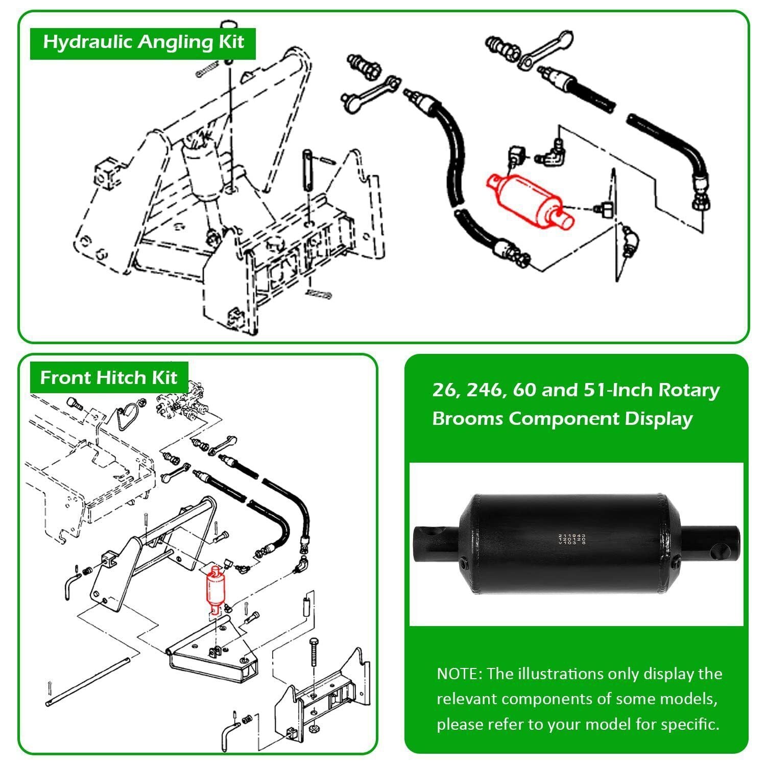 Lift Hydraulic Cylinder for John Deere 317 318 AM31362 AUC1325 Snow Plow Blade