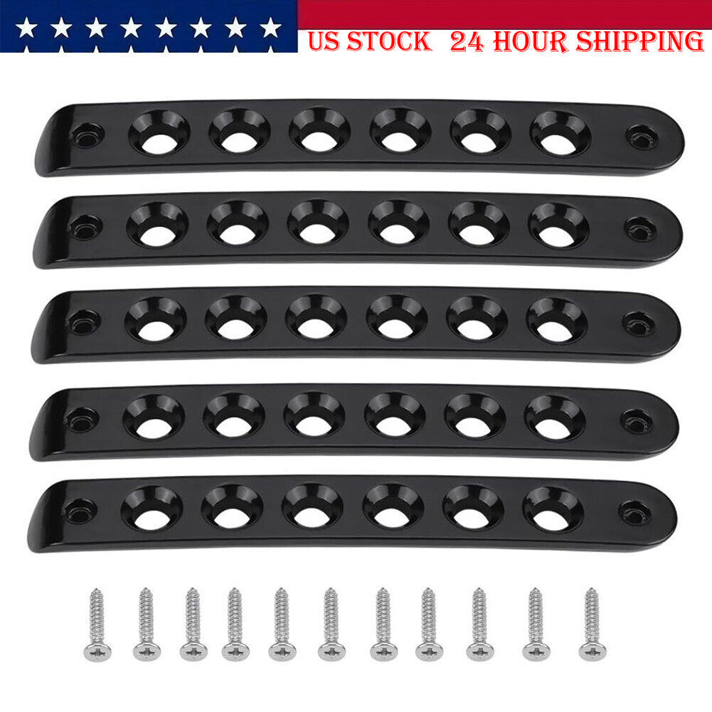 5x Aluminum Grab Handle Inserts Cover Trim for Jeep Wrangler JK 2007-2018(Black)