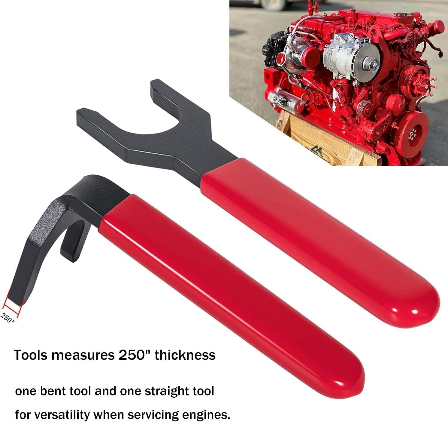 for Cummins ISB & ISX Fuel Line Disconnect Tool Set Bent & Straight Wrench 13260