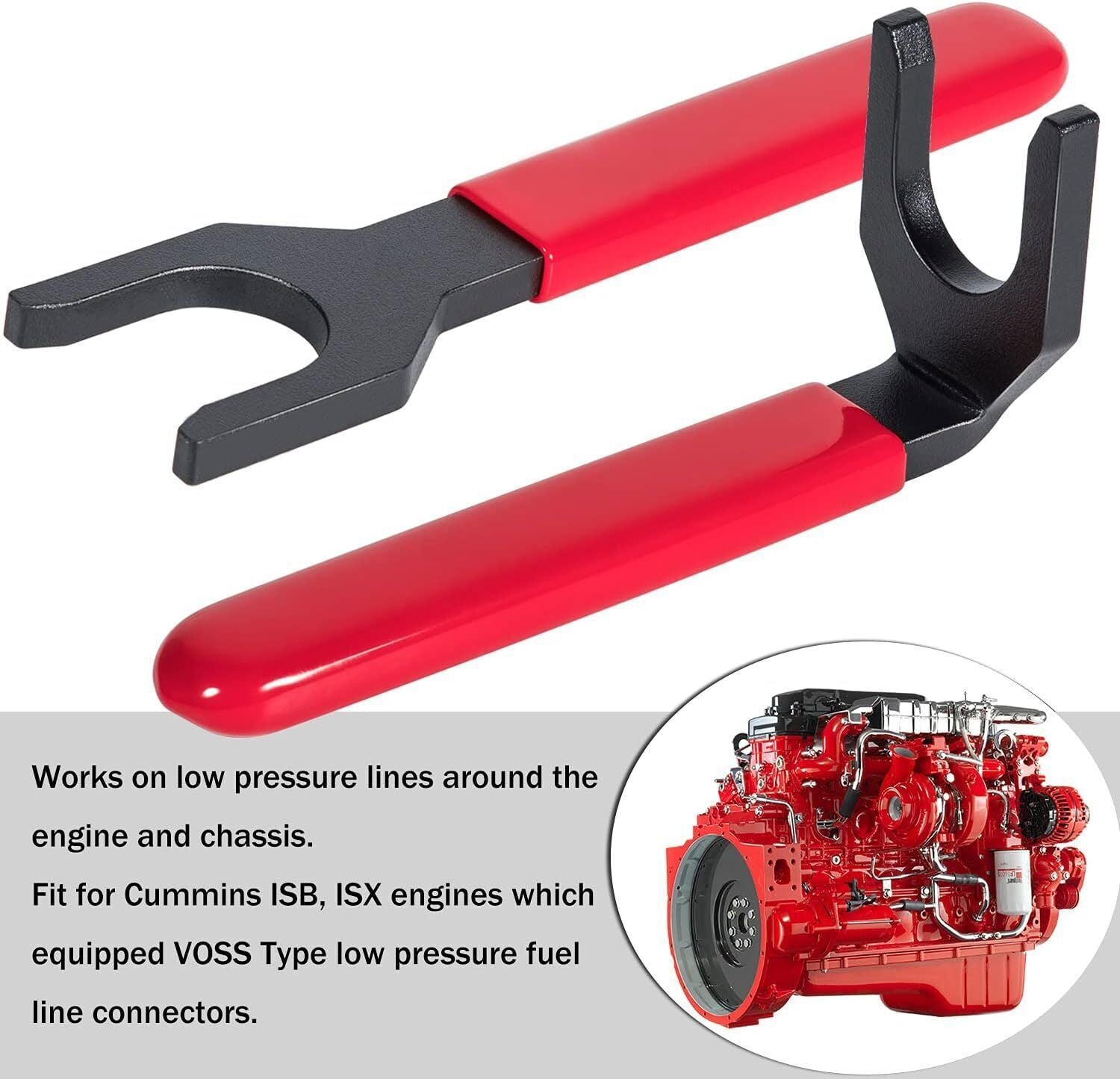 for Cummins ISB & ISX Fuel Line Disconnect Tool Set Bent & Straight Wrench 13260