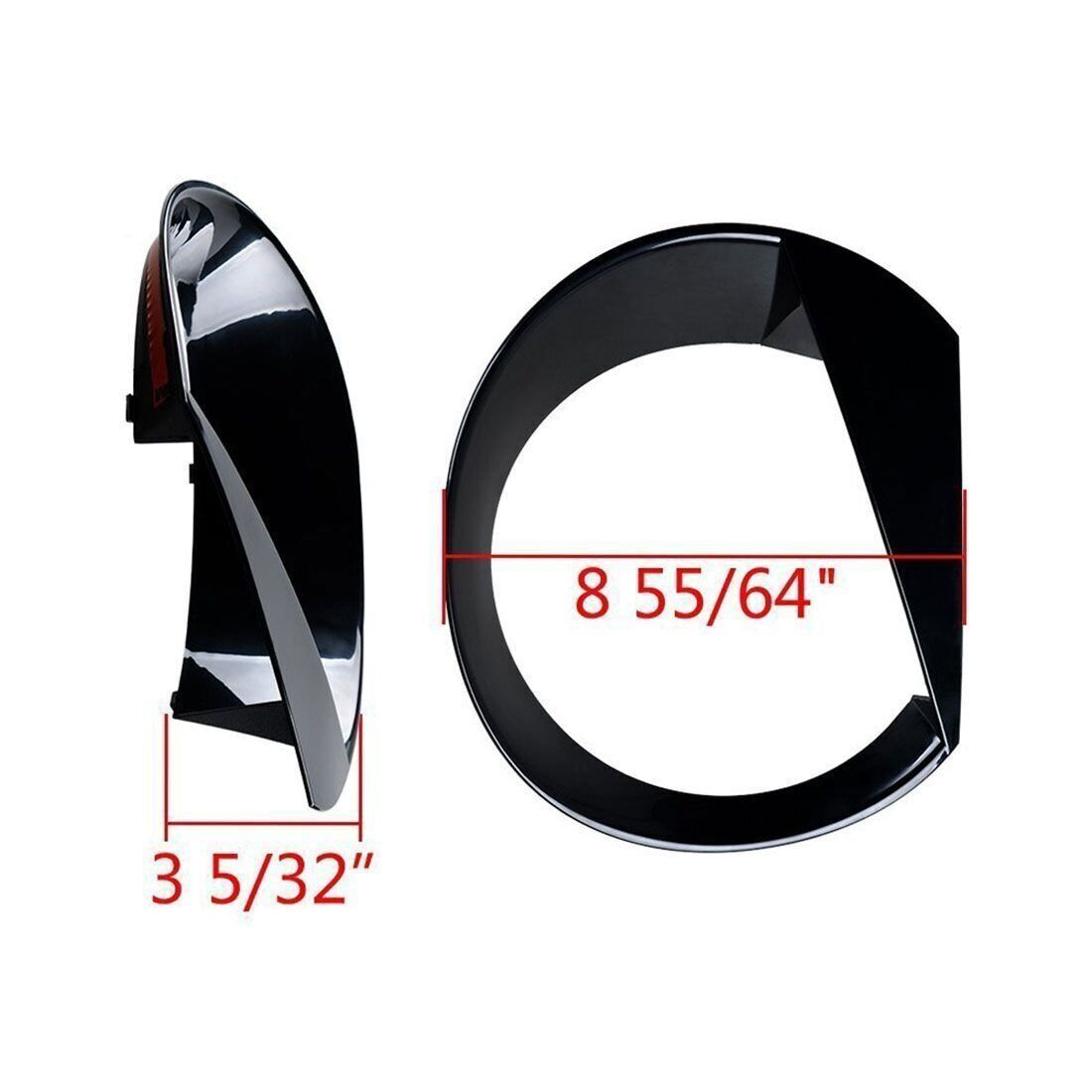 2X ABS Angry Bird Front Headlight Bezels Cover Trim for Jeep Renegade 2015-2018