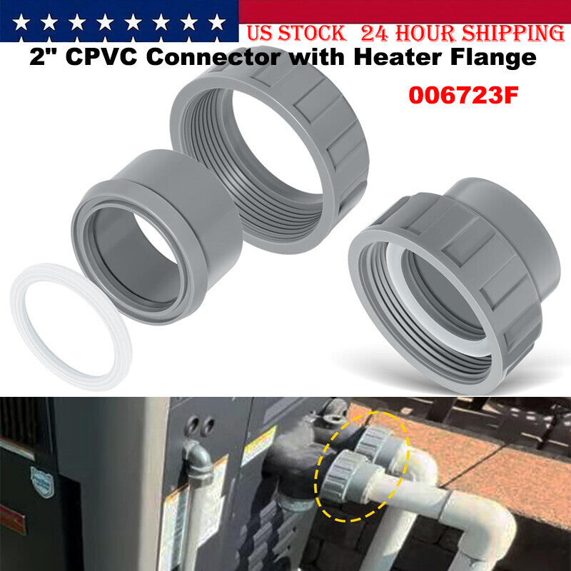 2 Pack 006723F 2" PVC Connector for Raypak Pool Heater Parts R185A R265A R335A