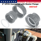 2 Pack 006723F 2" PVC Connector for Raypak Pool Heater Parts R185A R265A R335A