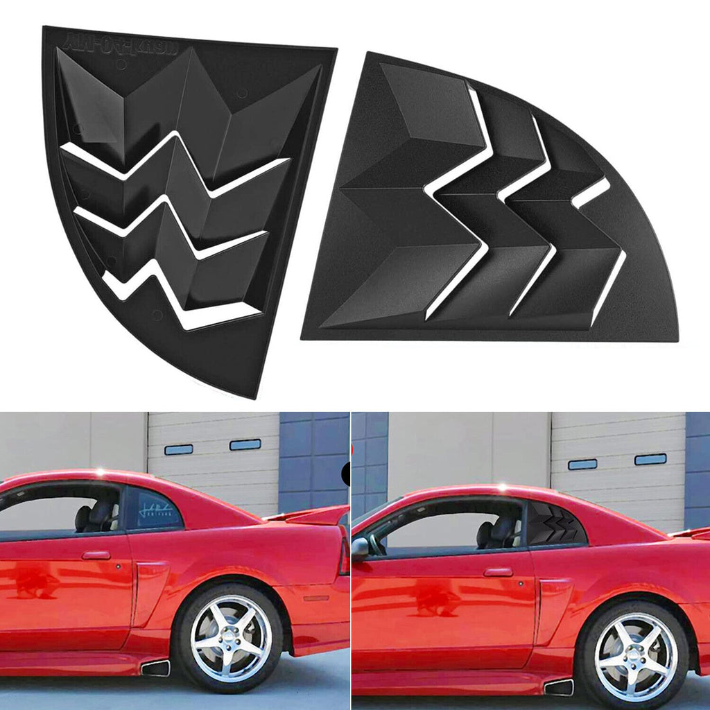 2pcs Side Window Scoop Louvers ABS Sun Shade Cover For 1999-2004 Ford Mustang