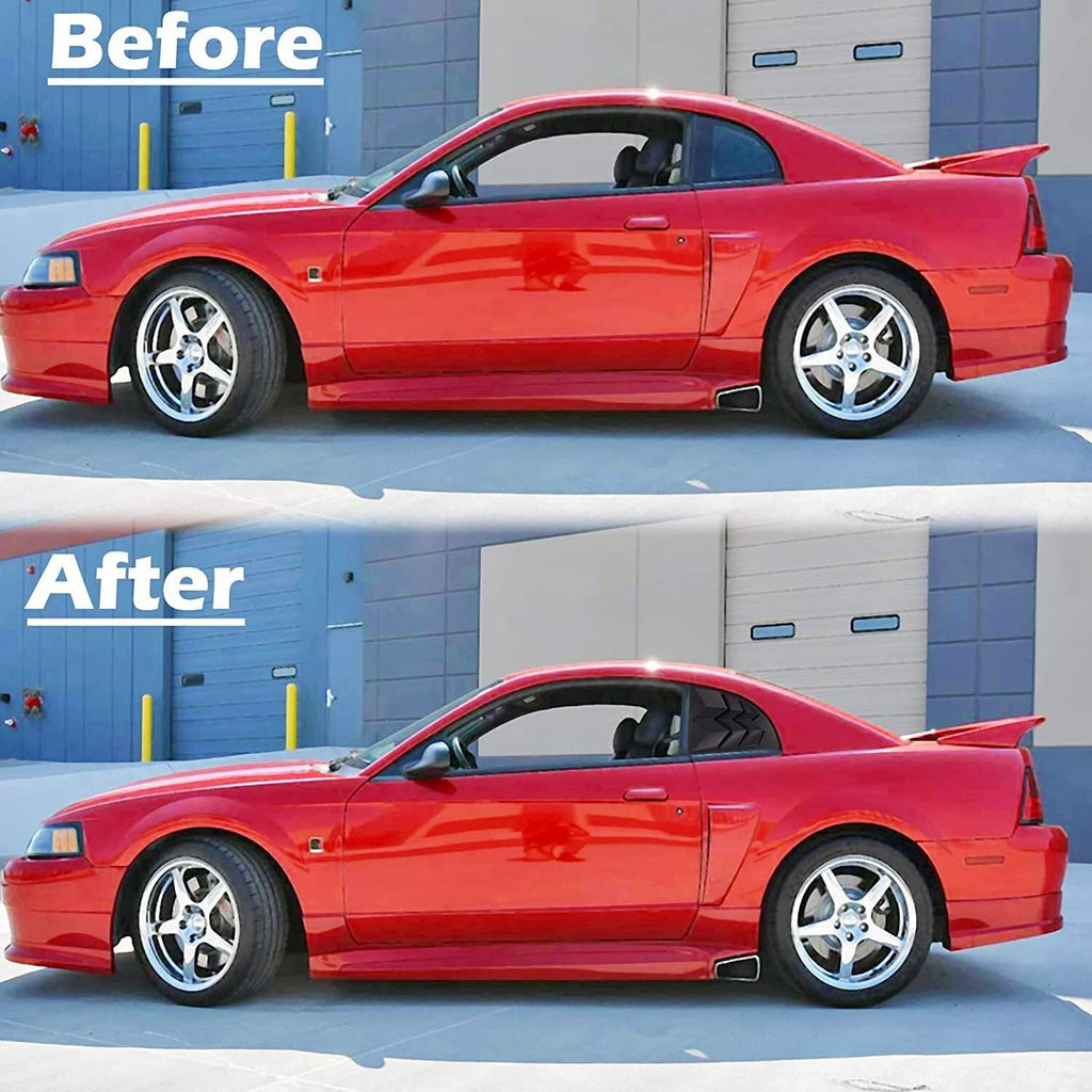 2pcs Side Window Scoop Louvers ABS Sun Shade Cover For 1999-2004 Ford Mustang