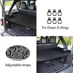 Trunk Cargo Cover Shade Security Shield for 07~18 Jeep Wrangler JK JKU 4-Doors