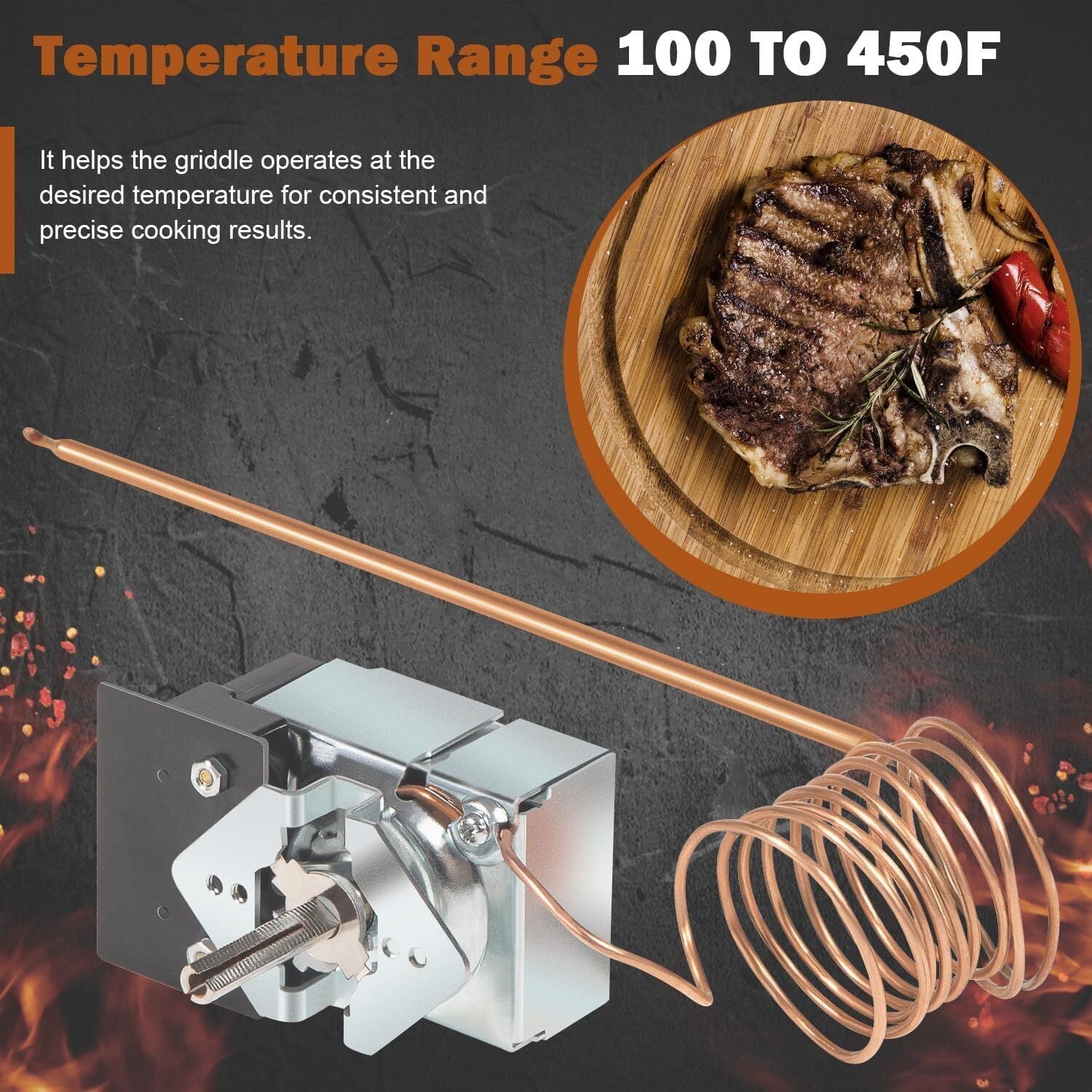 Replace For STAR MAX GRIDDLE MFG 2T-Z5958 Z5958 SA-100-450 SA-465-36 Thermostat