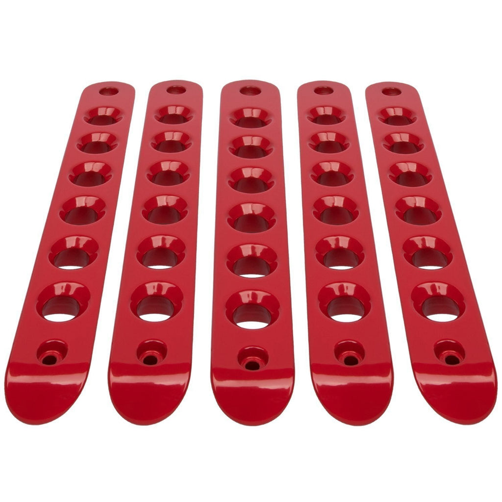 2007-2018 Jeep Wrangler JKU Red Door Grab Handle Inserts 5-Piece