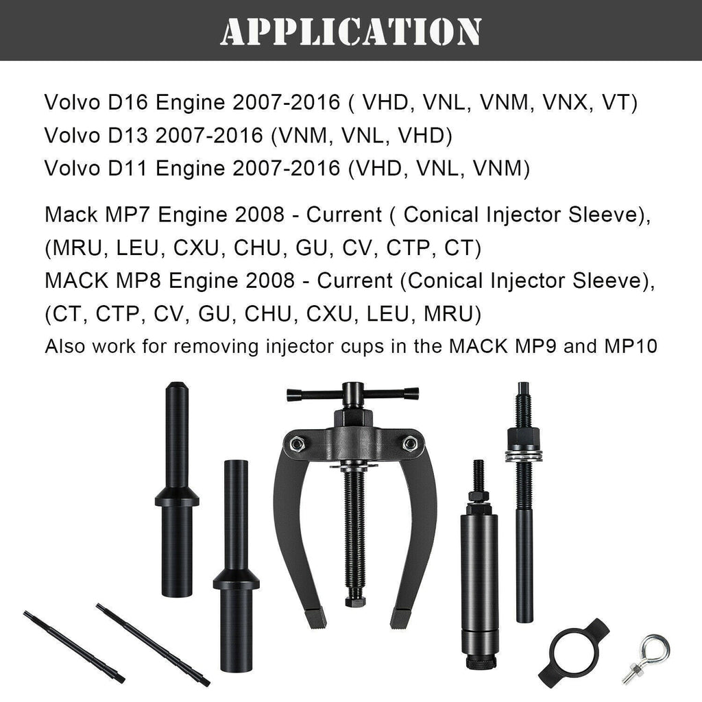 Injector Sleeve Remover & Installer Tool For Volvo FM12 D11/13/16 Mack MP7 MP8
