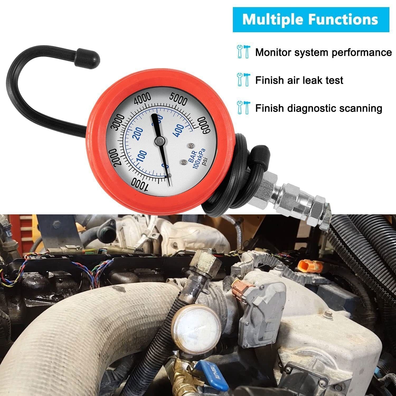 Hpop Test Tool High-Pressure & Air Leak Tester Gauge For Ford F250/350 6.0L 7.3L