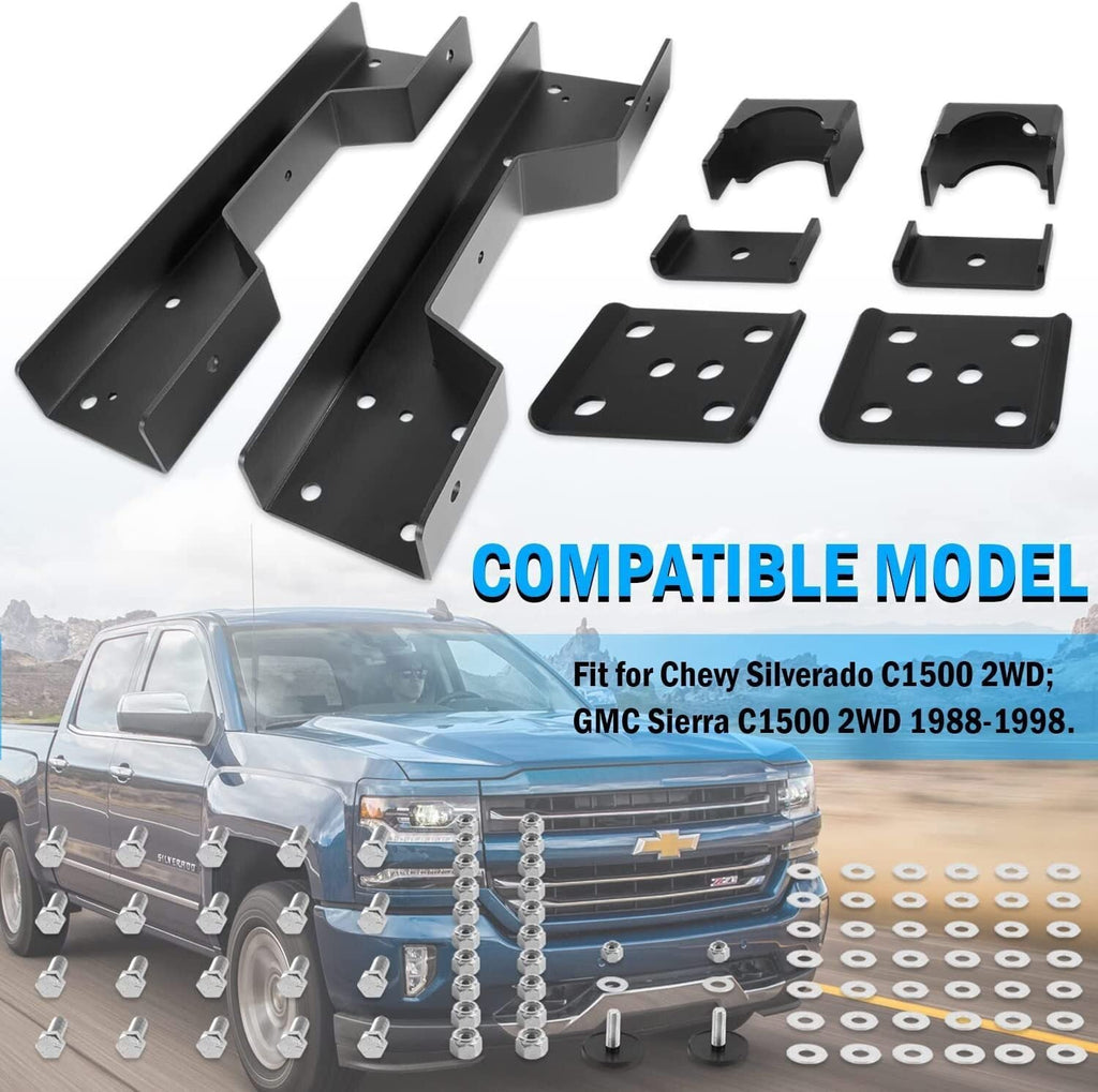 Rear 6" Drop Lowering Flip Kit For Chevy Silverado C1500 GMC Sierra 1988-1998