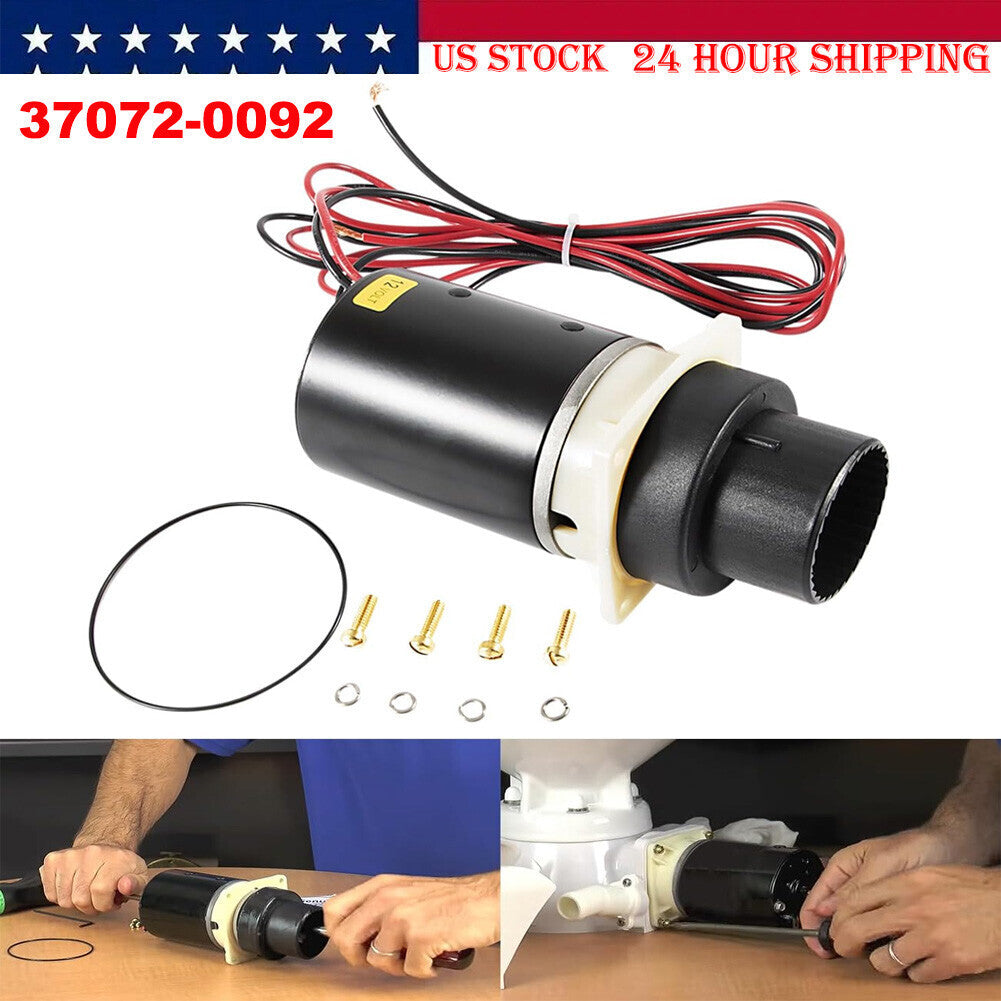 37072-0092 Marine Toilet Macerator Pump Motor Set Fits Jabsco 37045, 37245 12V