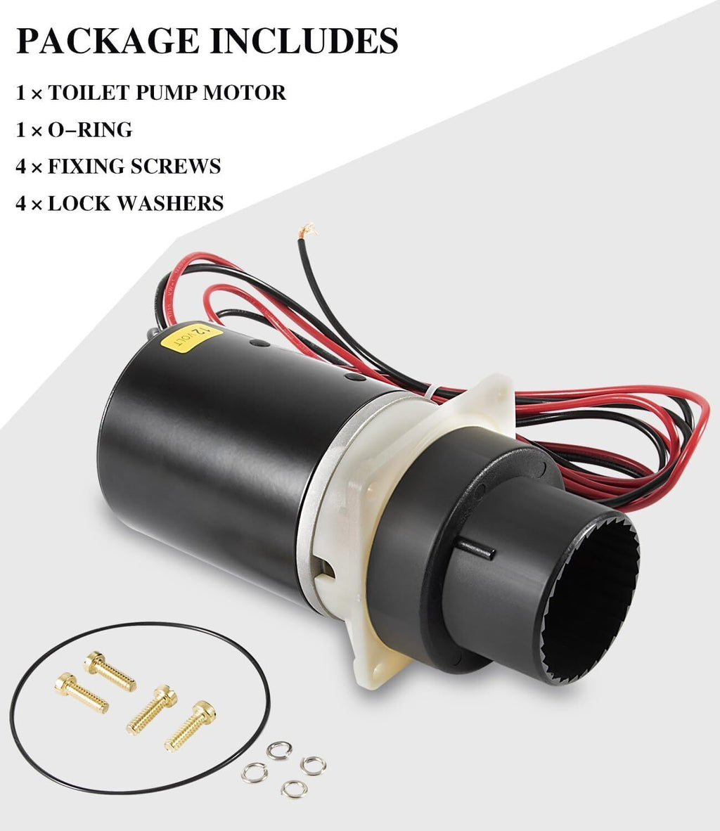 37072-0092 Marine Toilet Macerator Pump Motor Set Fits Jabsco 37045, 37245 12V