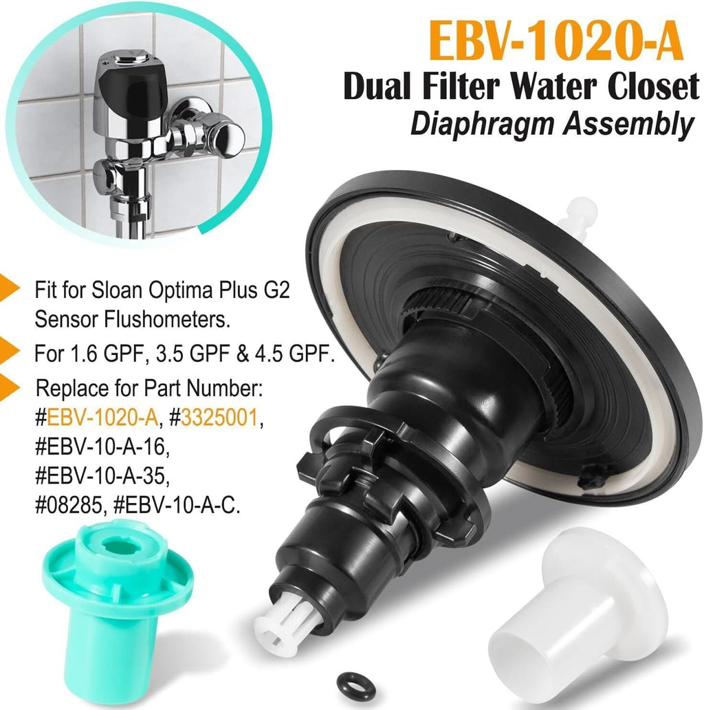 For Sloan G2 Dual Filter Water Closet Electronic Diaphragm Assembly EBV-1020-A