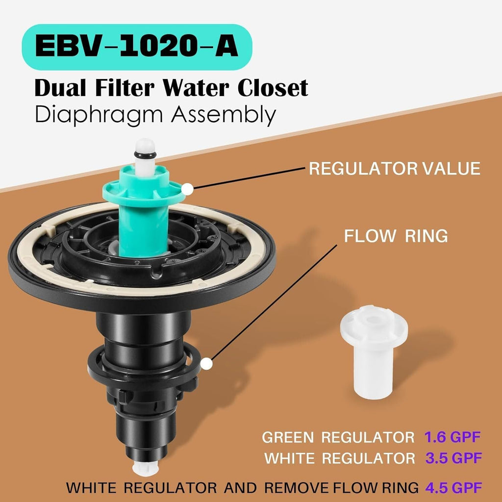 For Sloan G2 Dual Filter Water Closet Electronic Diaphragm Assembly EBV-1020-A