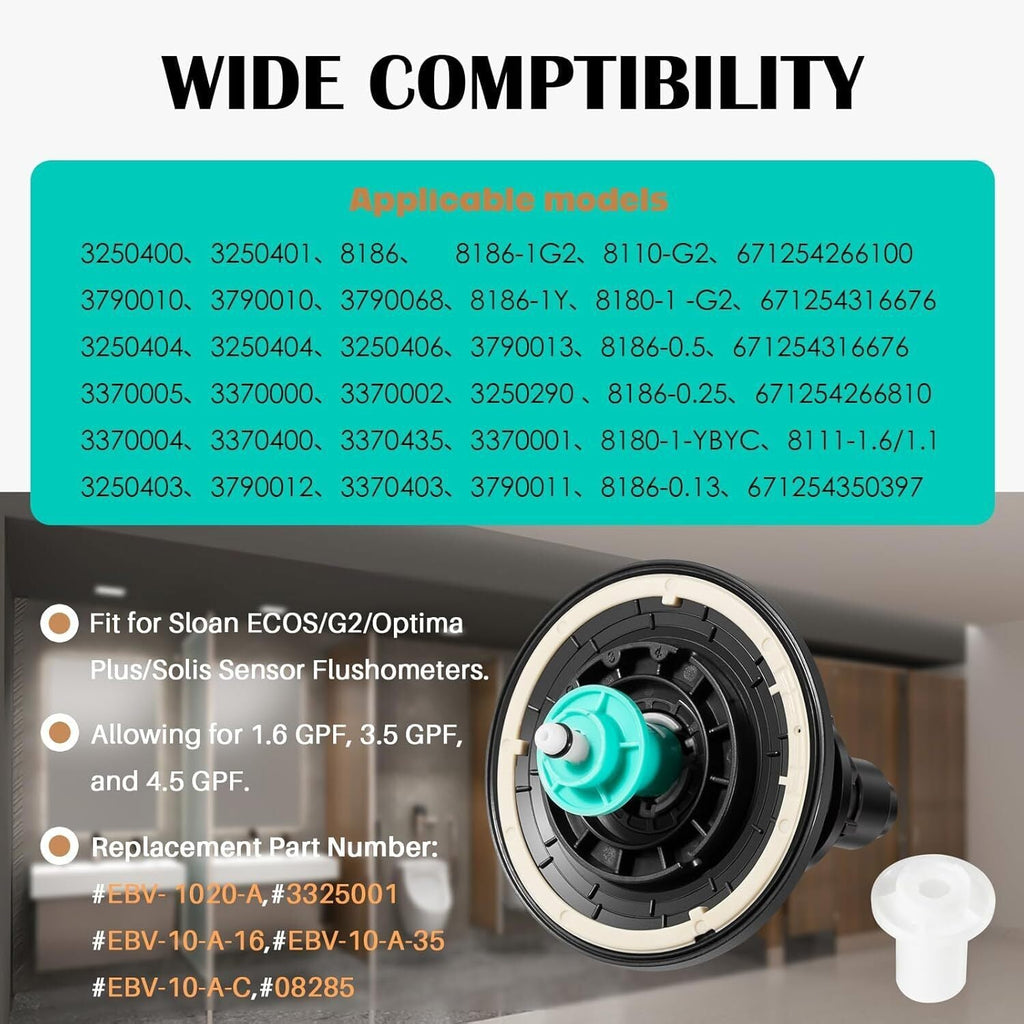 For Sloan G2 Dual Filter Water Closet Electronic Diaphragm Assembly EBV-1020-A