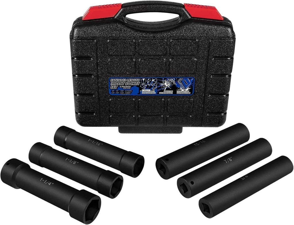 1/2" Drive Heavy Duty Extended Length Extra-Deep Length Impact Socket Set