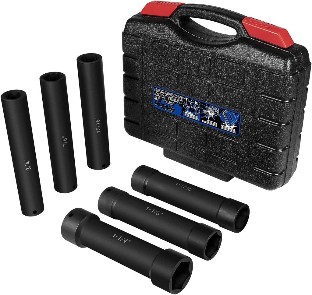 1/2" Drive Heavy Duty Extended Length Extra-Deep Length Impact Socket Set