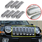 7Pcs Front Mesh Grille Grill Insert Cover Trim Frame For Jeep Patriot 2011-2018