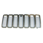 7Pcs Front Mesh Grille Grill Insert Cover Trim Frame For Jeep Patriot 2011-2018