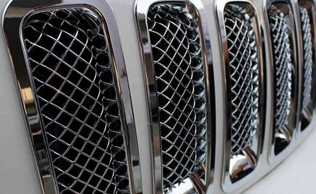 7Pcs Front Mesh Grille Grill Insert Cover Trim Frame For Jeep Patriot 2011-2018