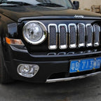 7Pcs Front Mesh Grille Grill Insert Cover Trim Frame For Jeep Patriot 2011-2018