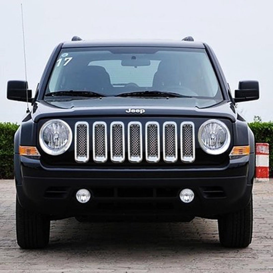 7Pcs Front Mesh Grille Grill Insert Cover Trim Frame For Jeep Patriot 2011-2018