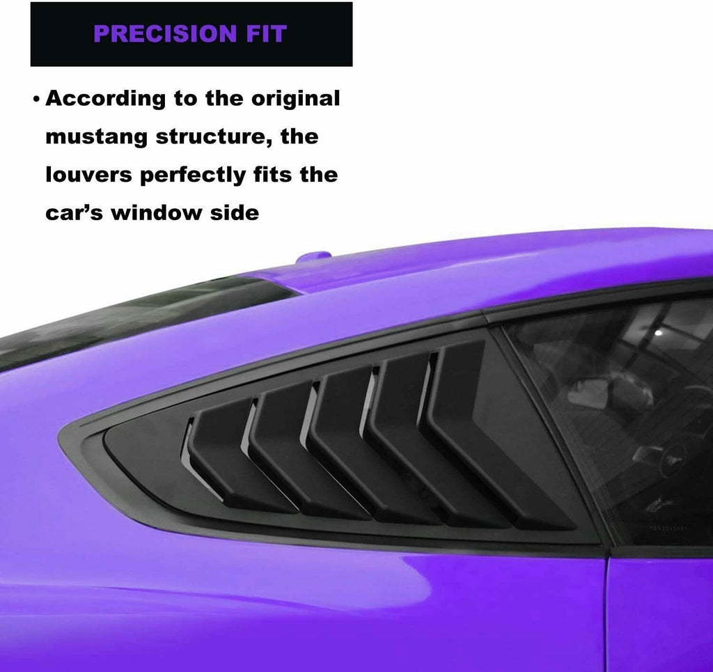 Side Window Louvers ABS Windshield Sun Shade Cover for Ford Mustang 2015-2021