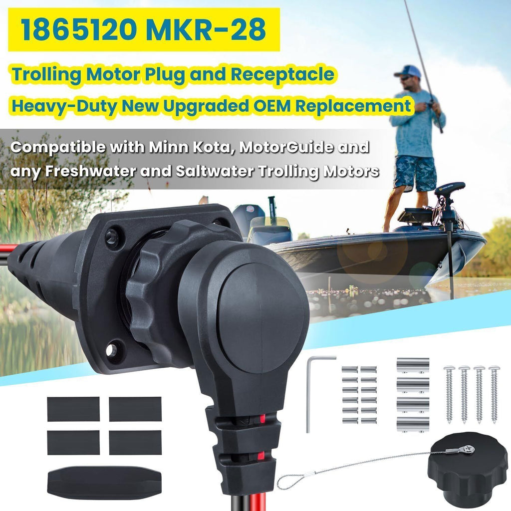 MKR-27 Circuit Breaker+MKR-28 Trolling Motor Plug Receptacle for Minn Kota Motor