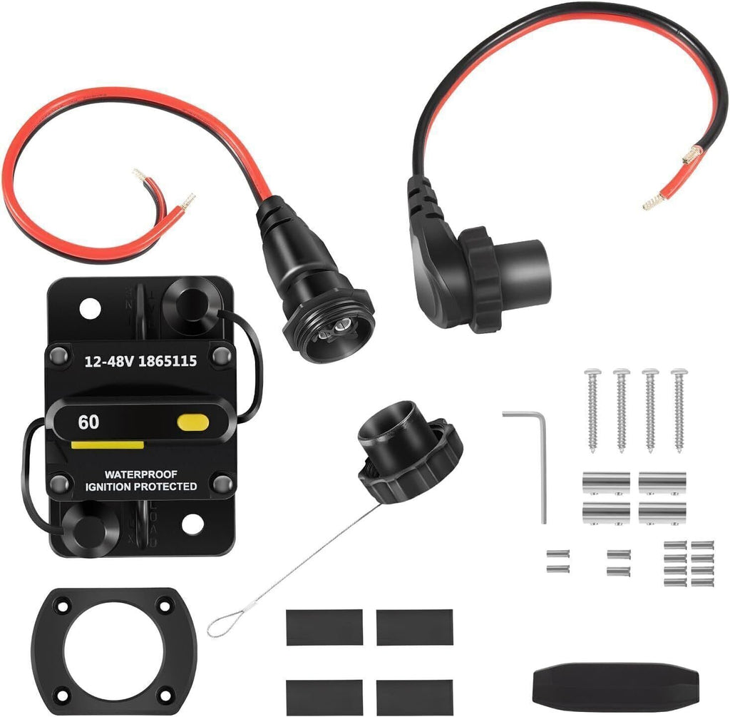 MKR-27 Circuit Breaker+MKR-28 Trolling Motor Plug Receptacle for Minn Kota Motor