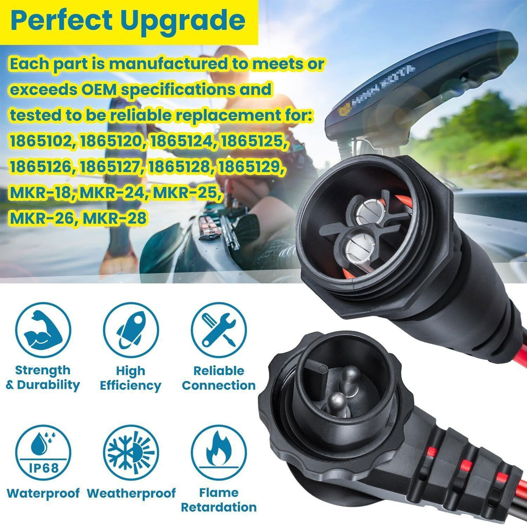 MKR-27 Circuit Breaker+MKR-28 Trolling Motor Plug Receptacle for Minn Kota Motor