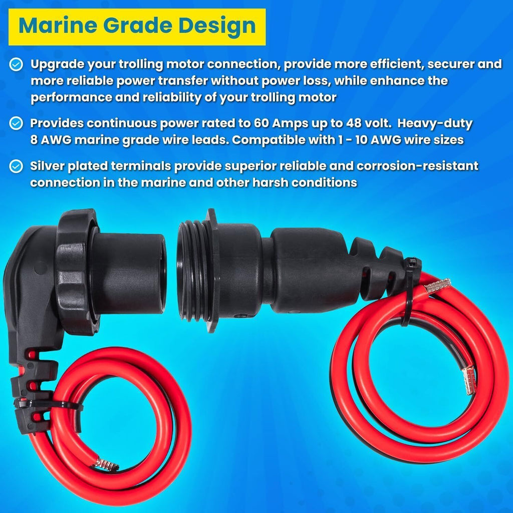 MKR-27 Circuit Breaker+MKR-28 Trolling Motor Plug Receptacle for Minn Kota Motor