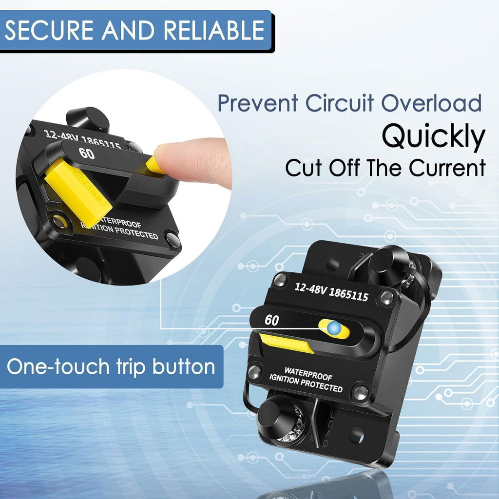 MKR-27 Circuit Breaker+MKR-28 Trolling Motor Plug Receptacle for Minn Kota Motor