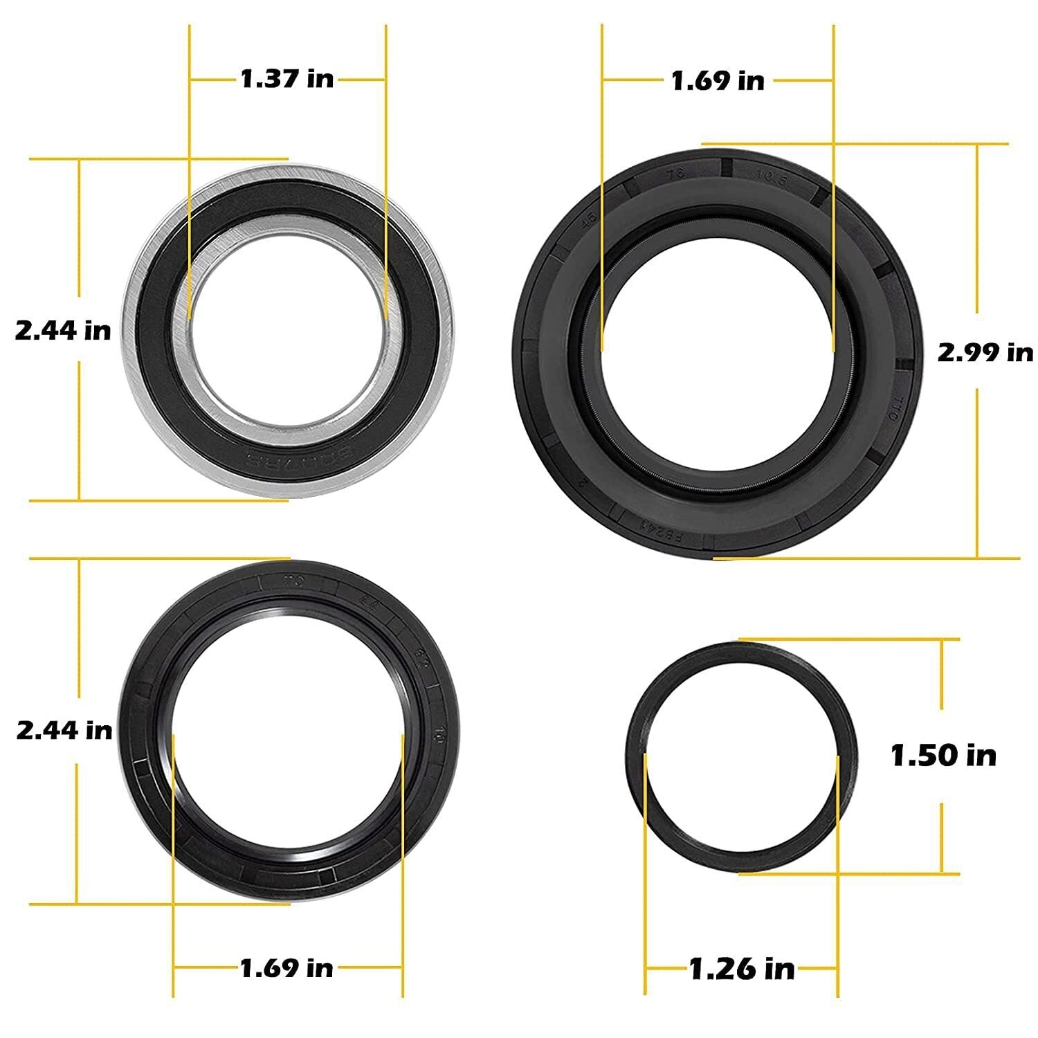 Rear Brake Drum Bearing & Seal Kit For 4x4 Honda TRX300FW 1988-2000