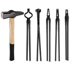 Bladesmith Knife Making Tongs Set & 1.0kg Blacksmith Hammer for Forge Anvil Vise
