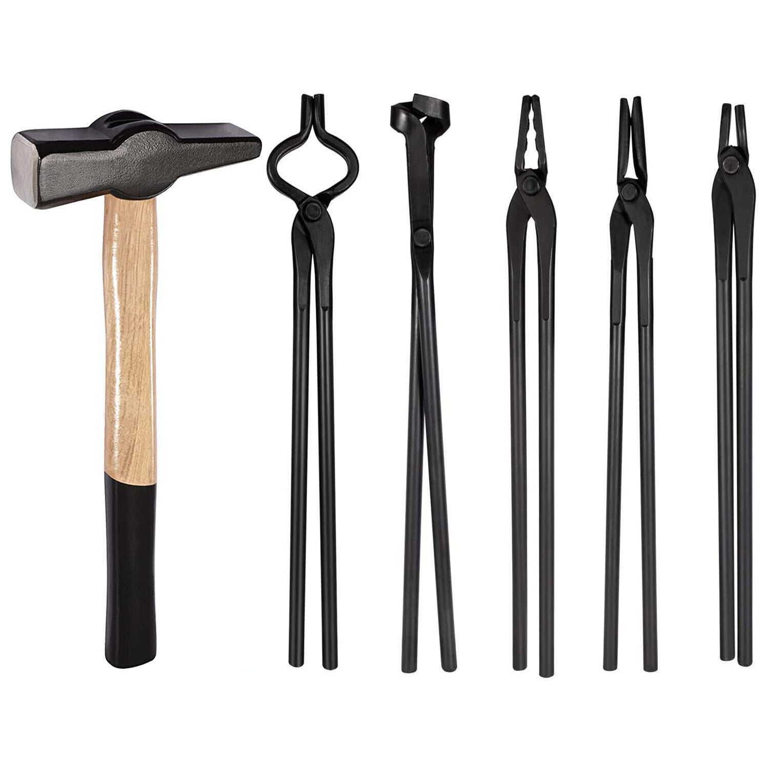 Bladesmith Knife Making Tongs Set & 1.0kg Blacksmith Hammer for Forge Anvil Vise