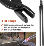Bladesmith Knife Making Tongs Set & 1.0kg Blacksmith Hammer for Forge Anvil Vise