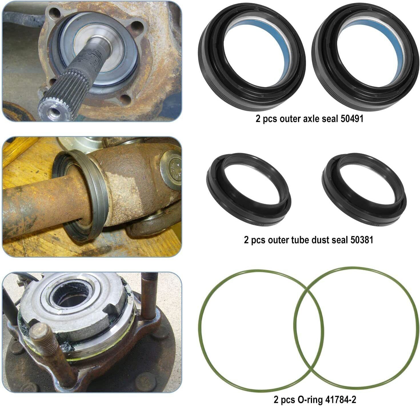 Front Axle Shaft Seal &Bearing Kit For 1998-2004 Ford Excursion F250/350/450/550