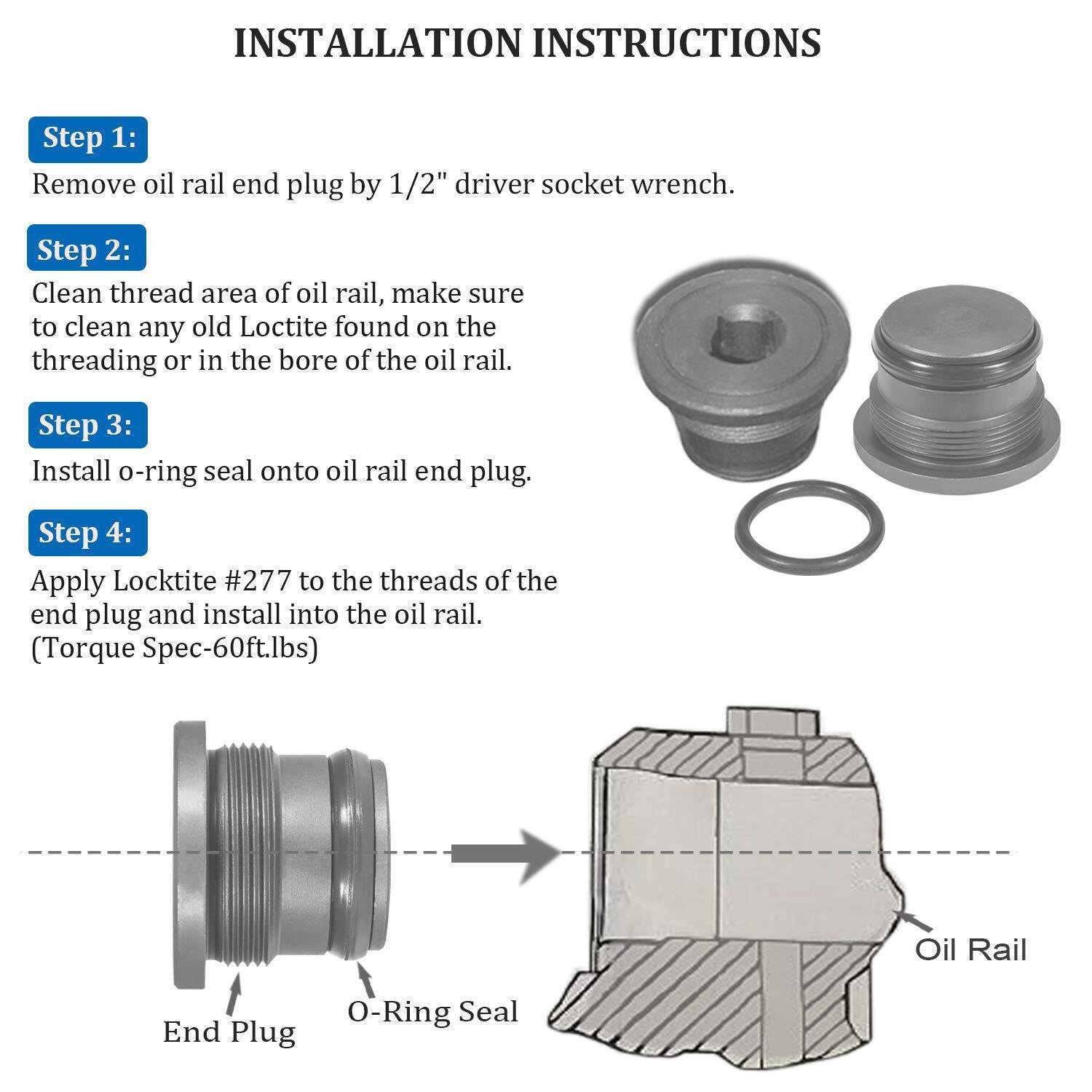 4C3Z-6026-CA Oil Supply Rail End Oil Gallery Plug Seal For Ford 7.3L Powerstroke