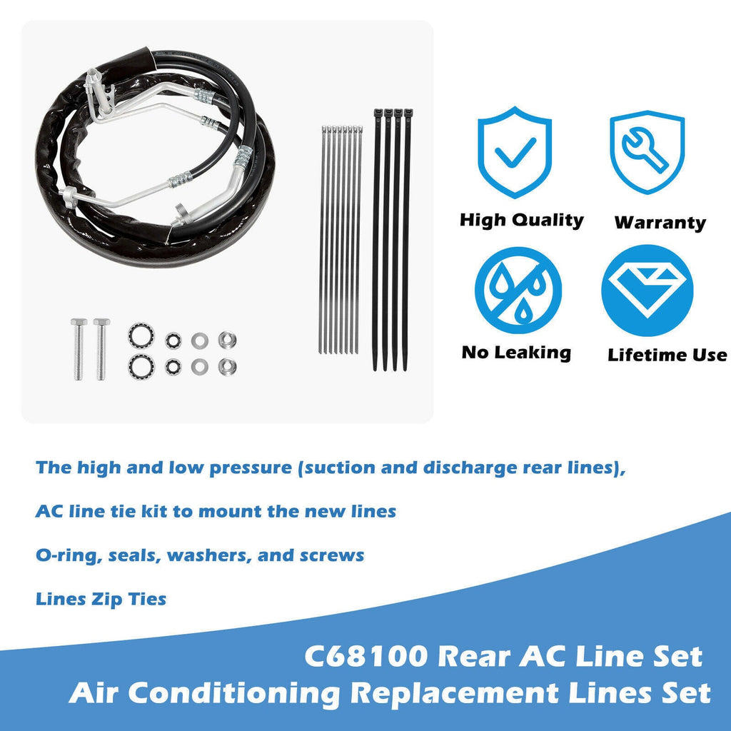 C68100 Rear/Aux AC Lines for 2012-2019 Dodge Caravan & Chrysler Town and Country
