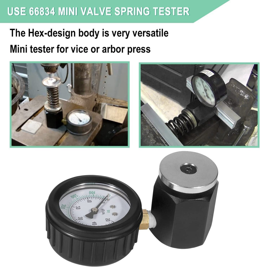 66834 Mini Valve Spring Pressure Tester Measurement Range 0-700 psi 0-50 kg-cm2